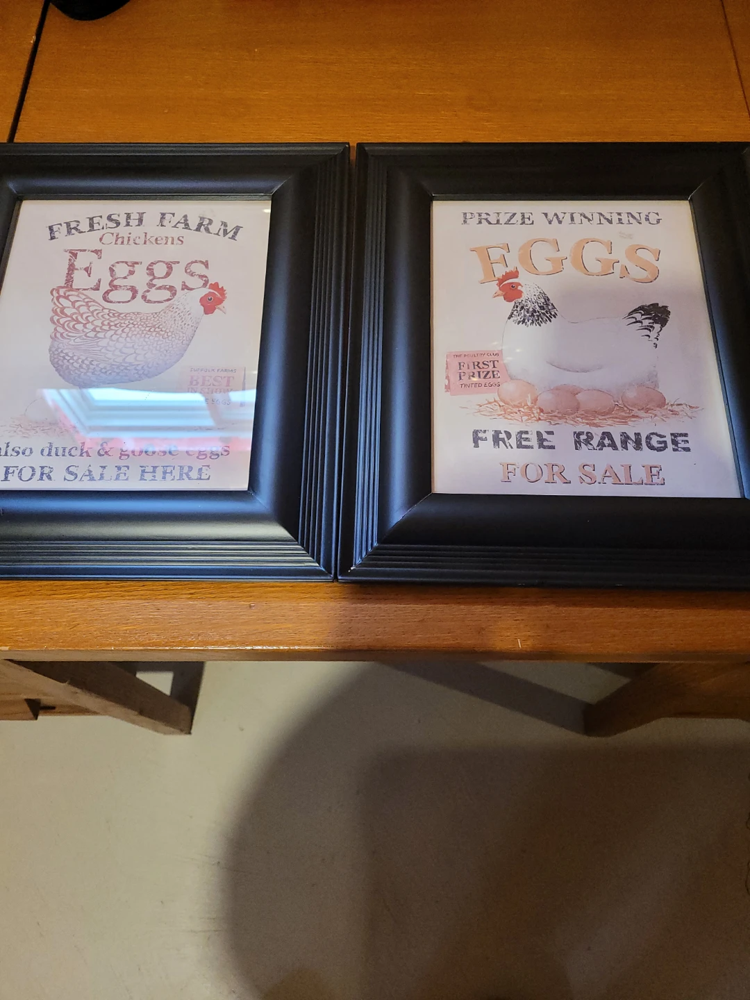 Set of 2 Framed Farm Egg Prints