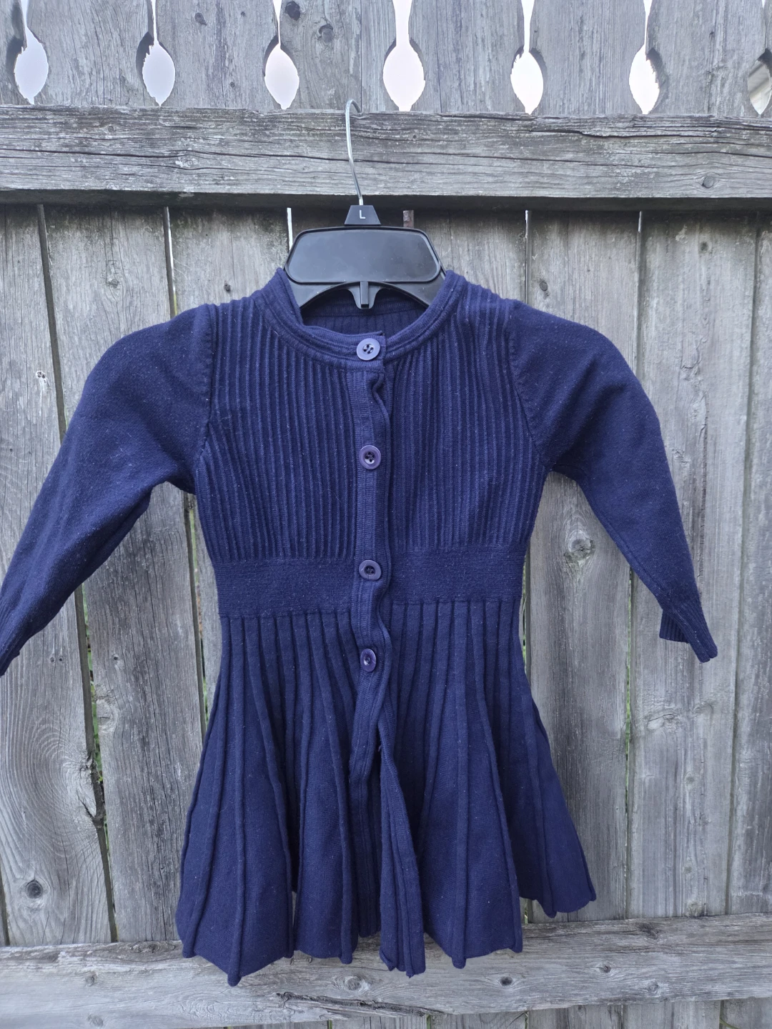 Navy Blue Knit Cardigan Dress