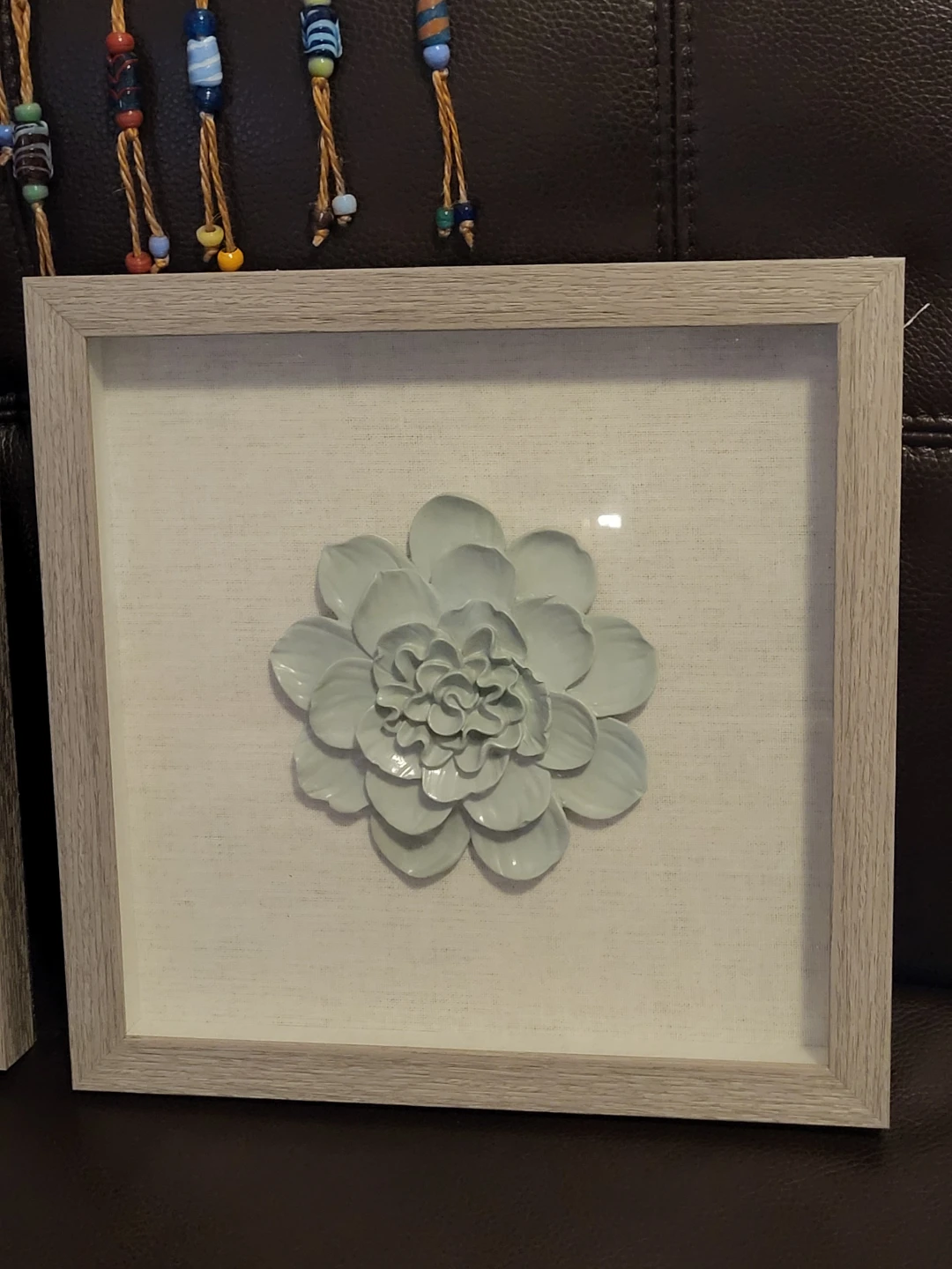 Set of 2 Mint Green Flower Wall Art