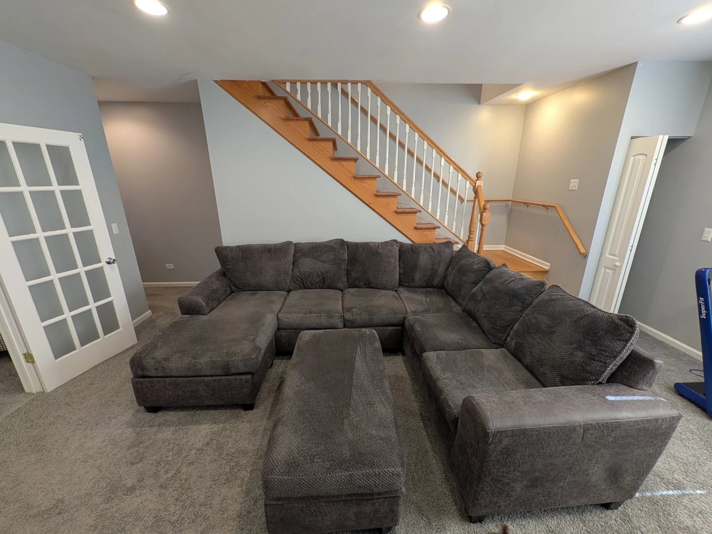 Dark Gray Sectional Sofa with Storage Ottoman - photo 5