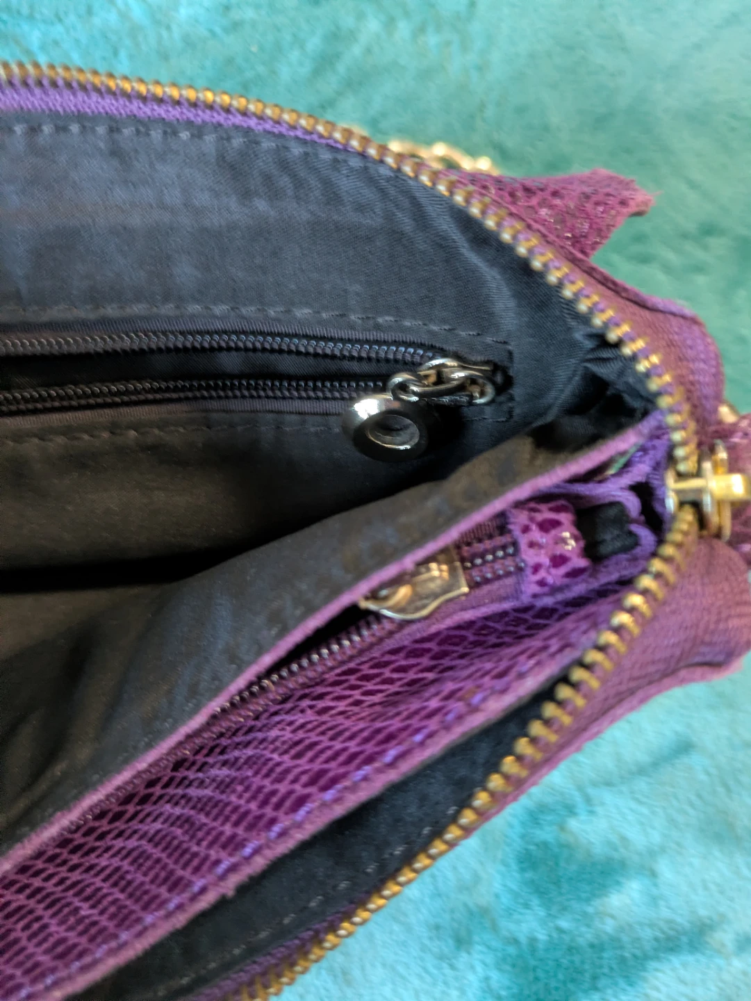 Purple Clutch with Chain Strap - photo 3