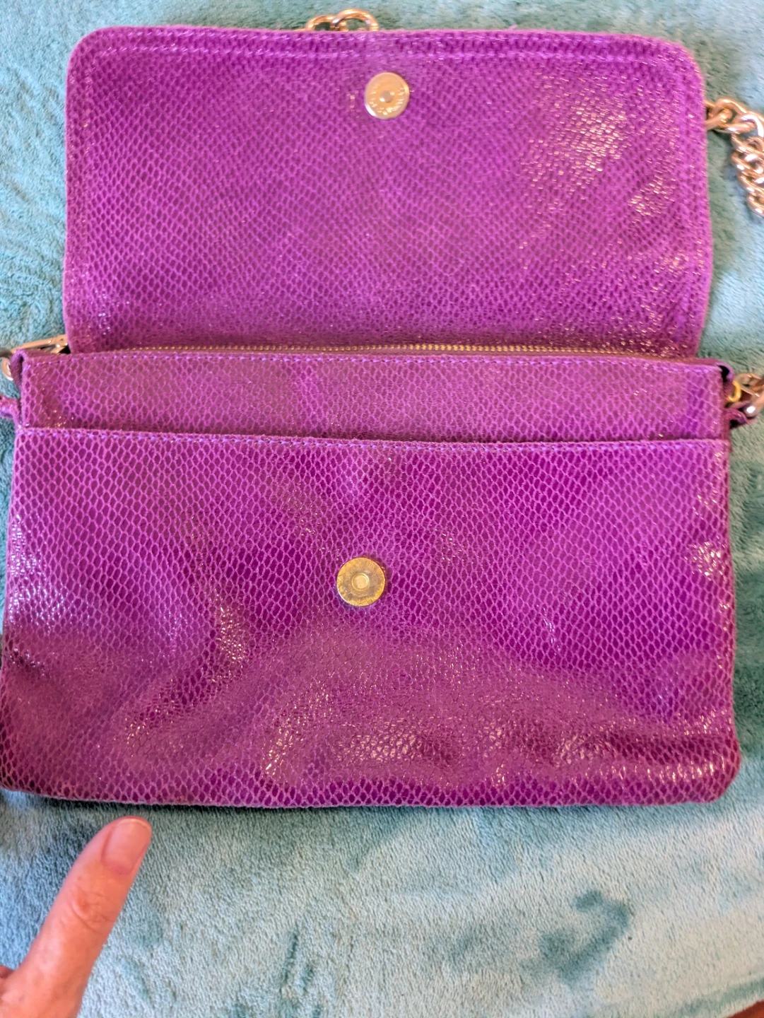 Purple Clutch with Chain Strap - photo 4