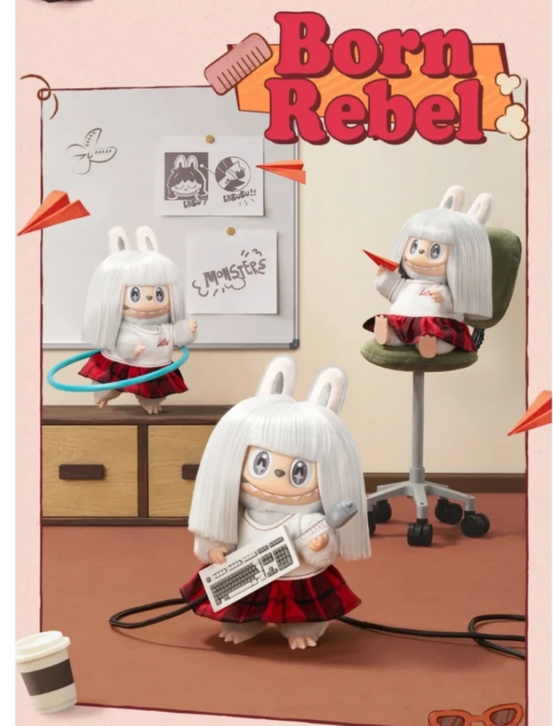 Labubu Hair Salon Born Rebel Vinyl Plush Pendant