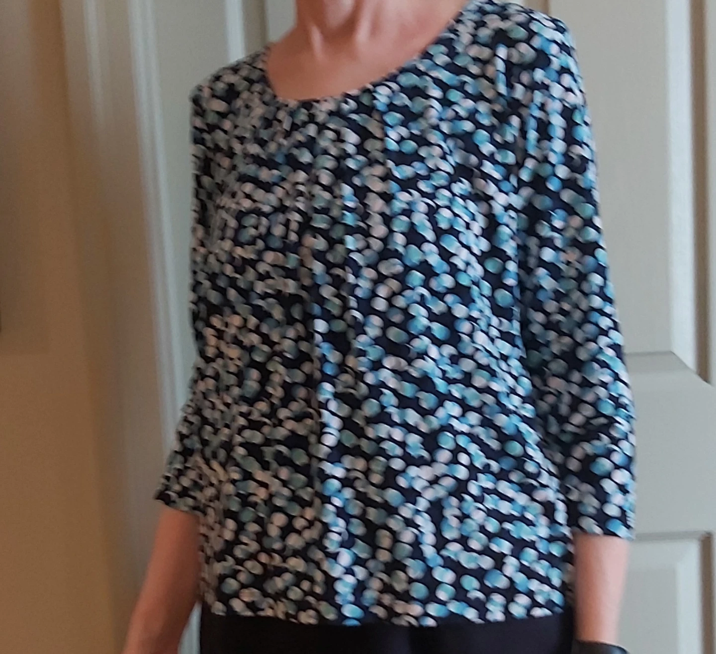 Tanjay Petite Blue Polka Dot Blouse - Size PS/P