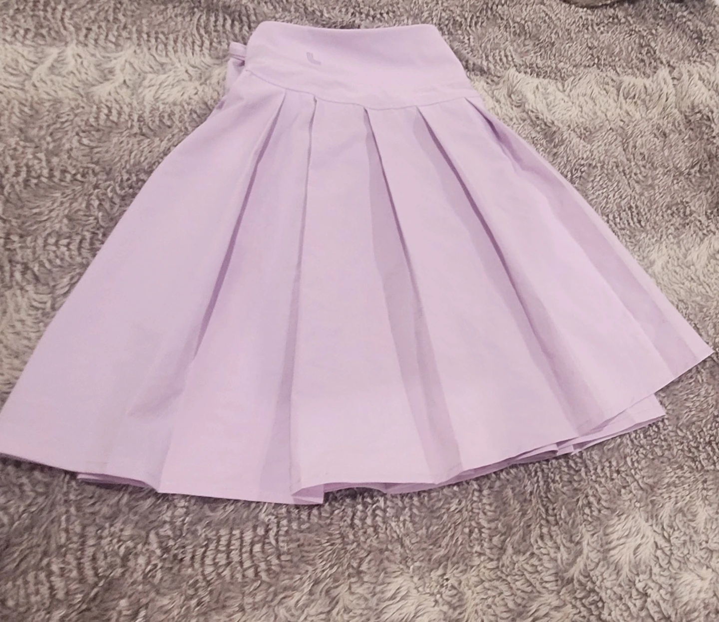 Lavender Pleated Midi Skirt