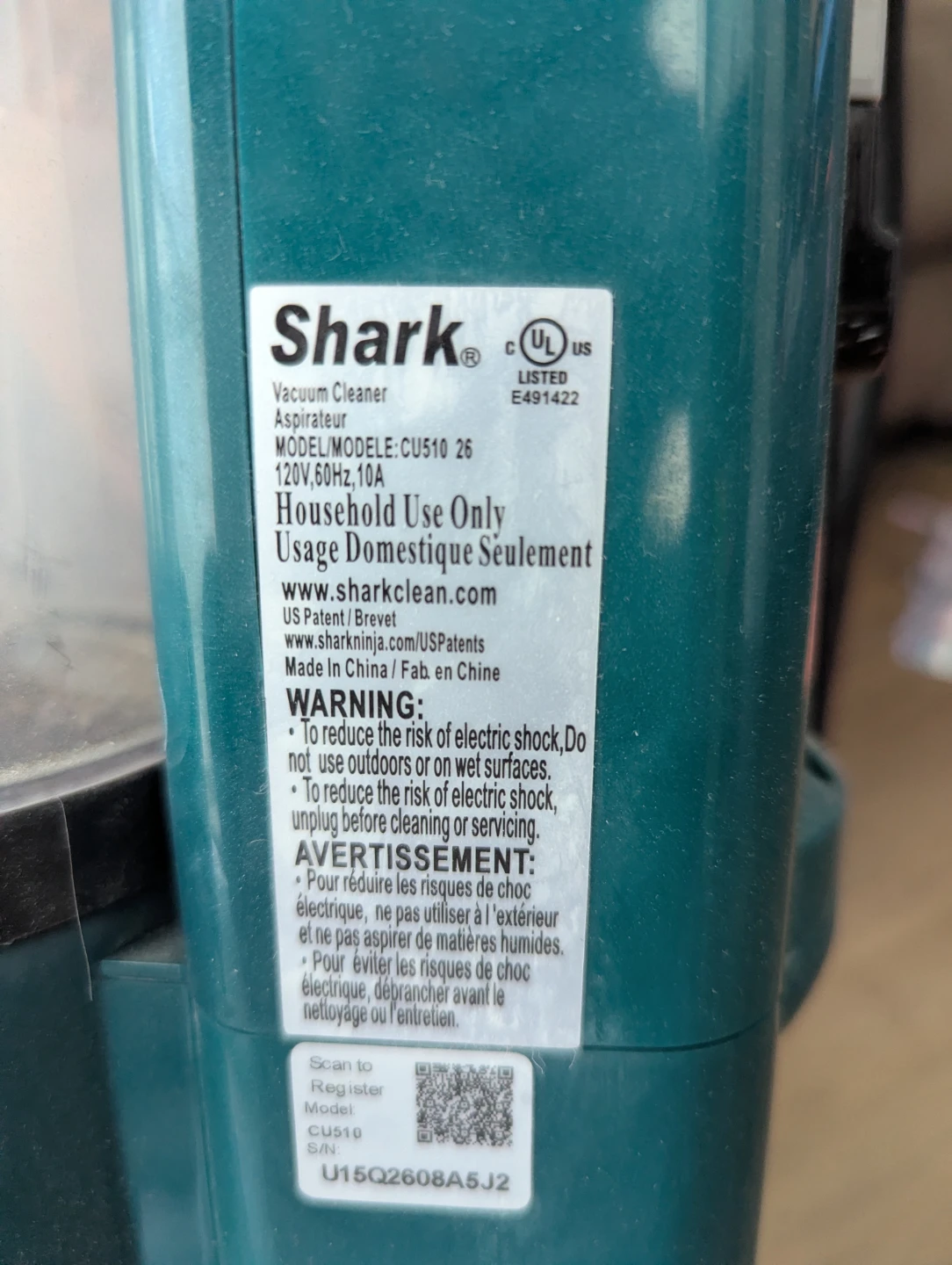 Shark Vacuum Cleaner CU510