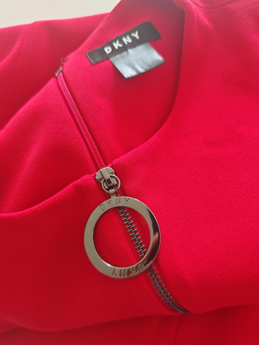 DKNY Red Dress with Zipper Detail - photo 4