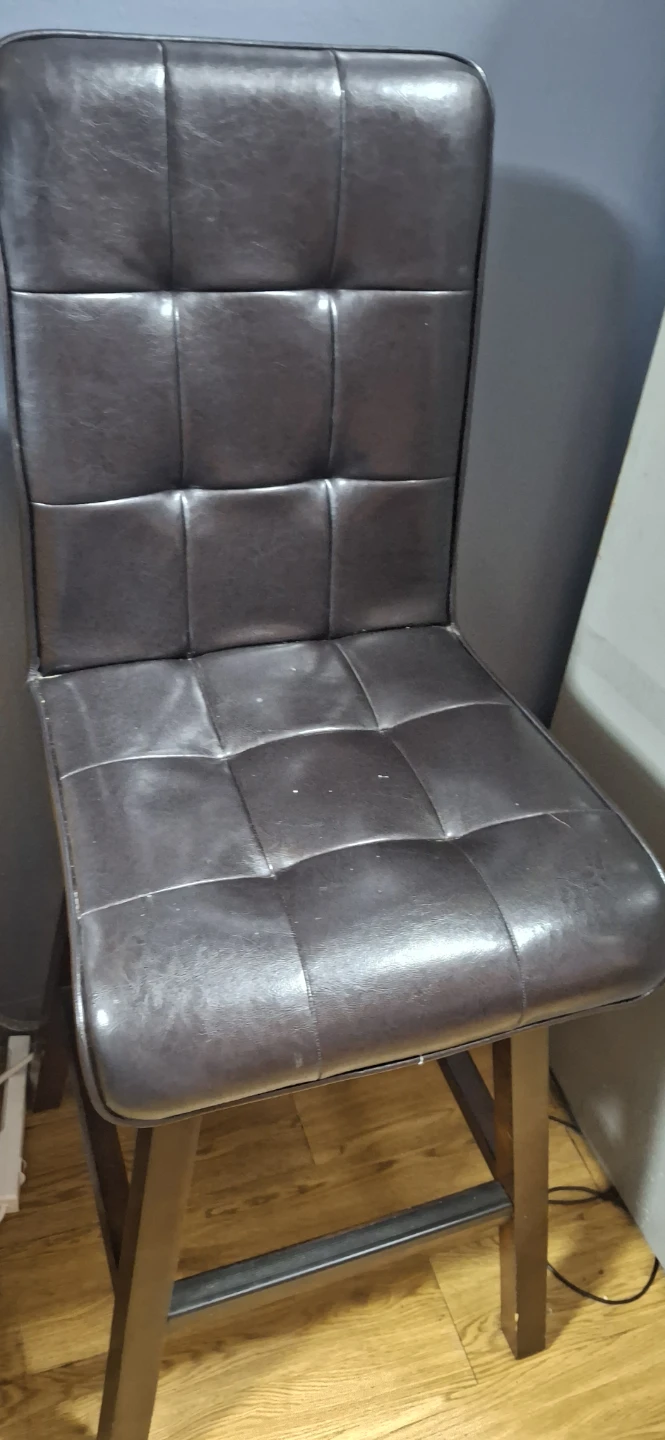 Dark Brown Faux Leather Bar Stool