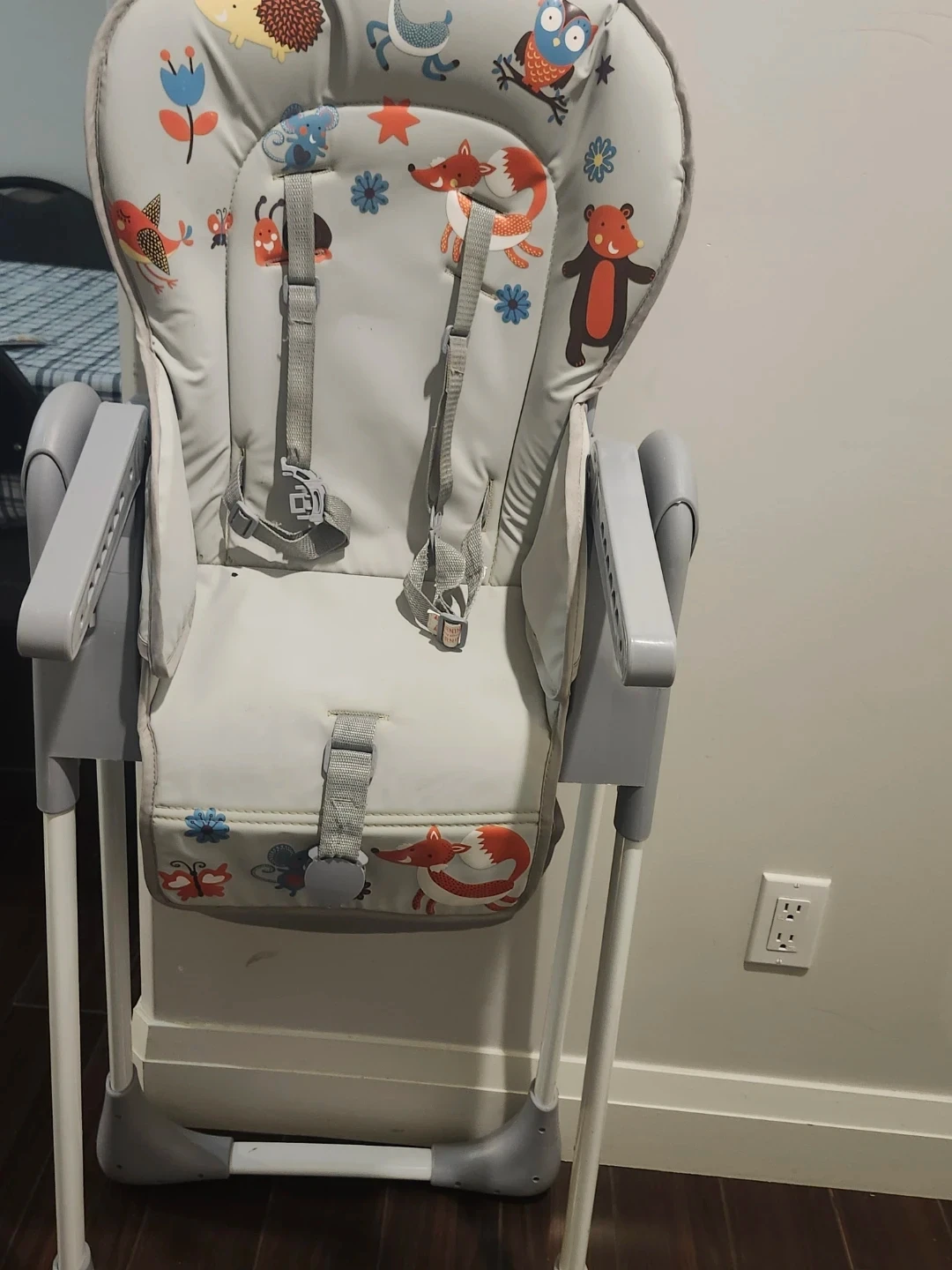 Baby High Chair with Woodland Animal Print