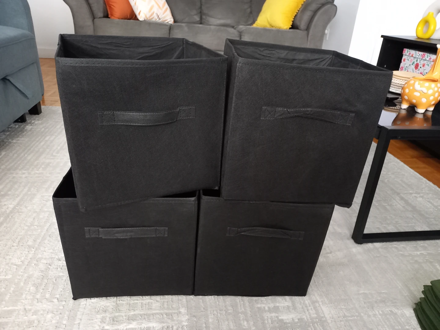 Black Fabric Storage Bins - Per unit