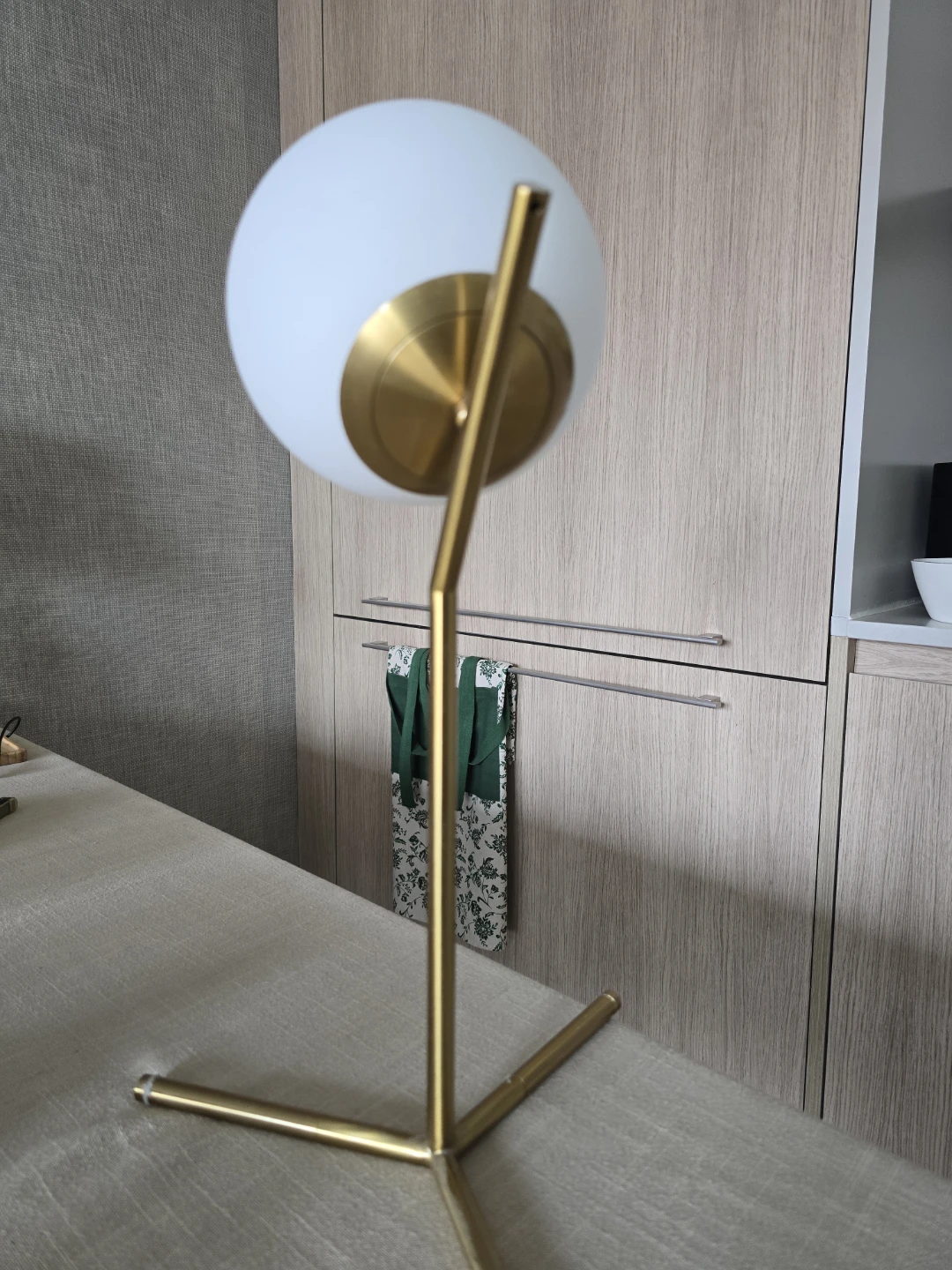Modern Orb Table Lamp - Gold Metal Base - photo 2
