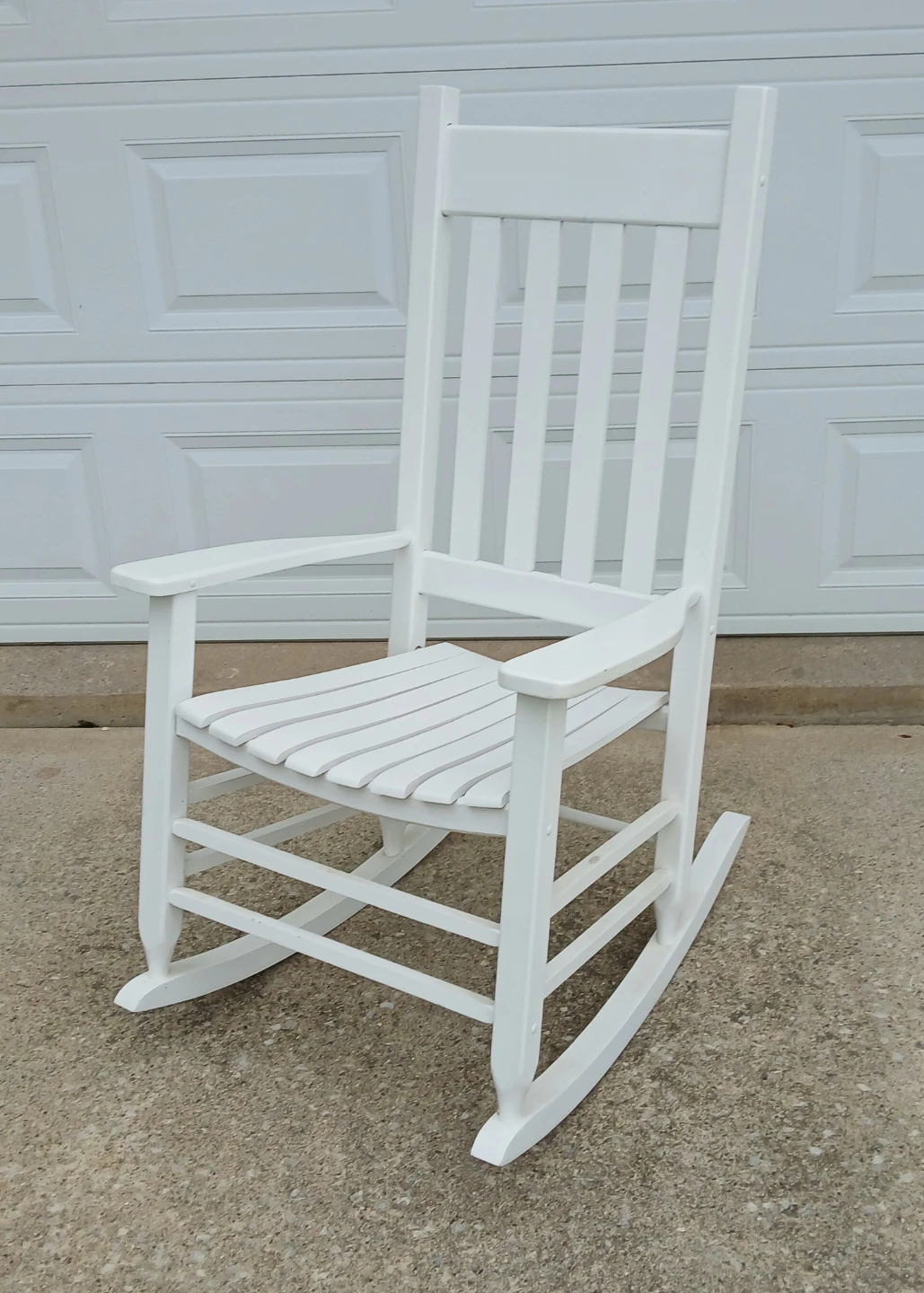 Large White Wooden Rocking Chair