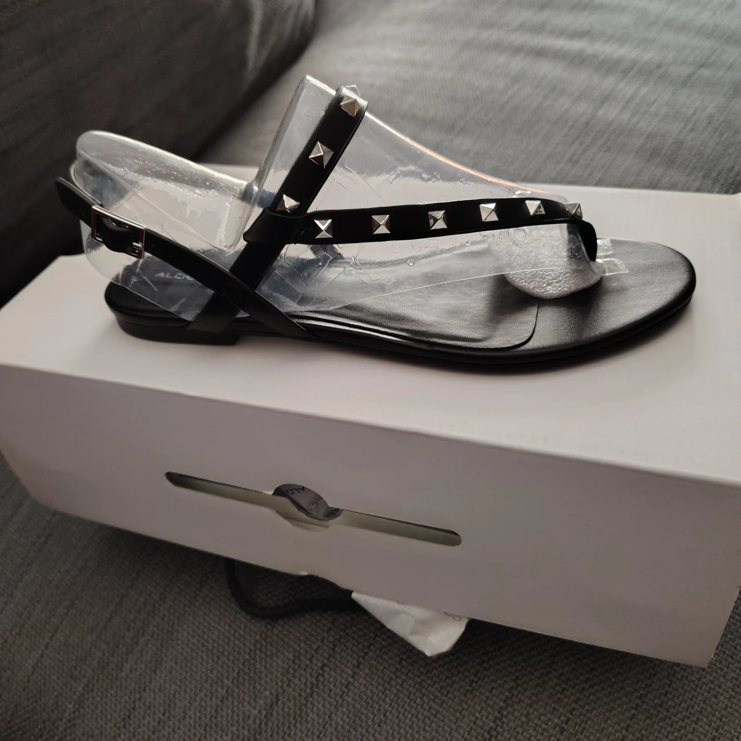 ALDO Black Studded Thong Sandals