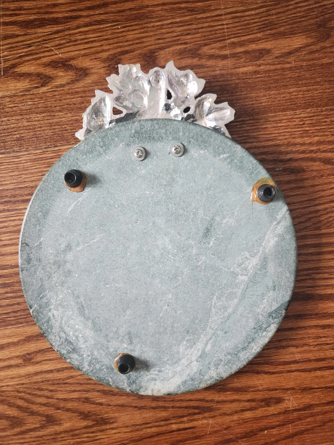 Decorative Marble Platter with Floral Basket Handle - photo 2