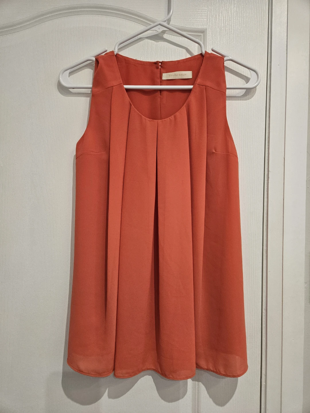 Sweet Soup Orange Sleeveless Blouse