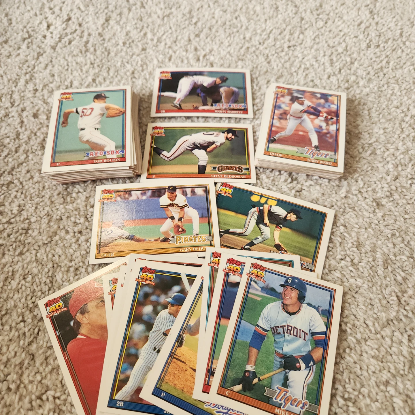 1991 Topps baseball cards  Lot of 80 players - photo 2