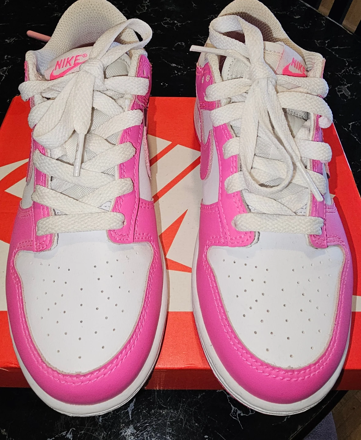 Nike Dunk Low Pink White Kids Shoes - photo 4