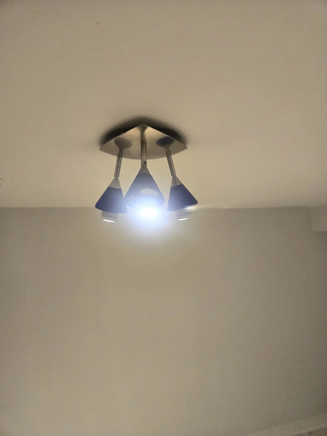 Modern 3-Light Ceiling Fixture - Blue Cones - photo 2
