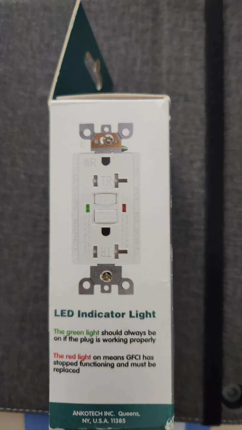 GFCI Outlet Receptacle - 20 Amp, White, UL Certified - photo 2