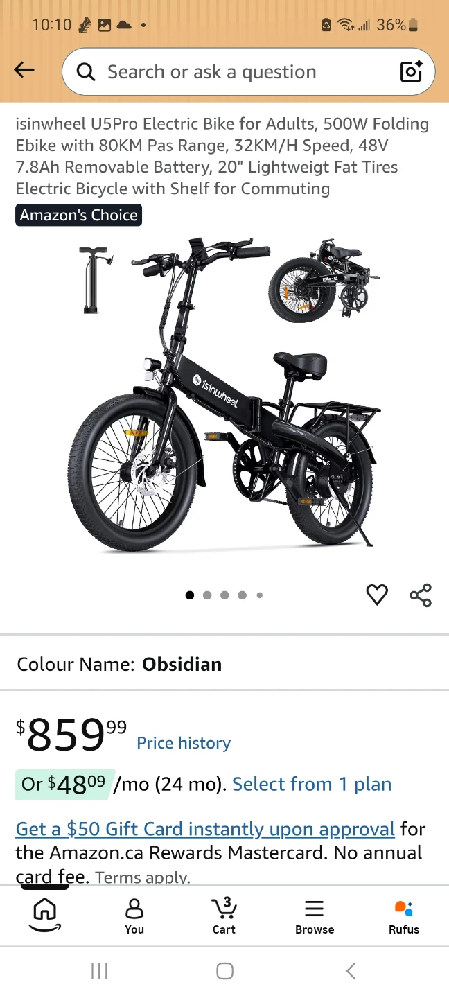 isinwheel U5Pro Electric Folding Fat Tire E-bike - photo 2