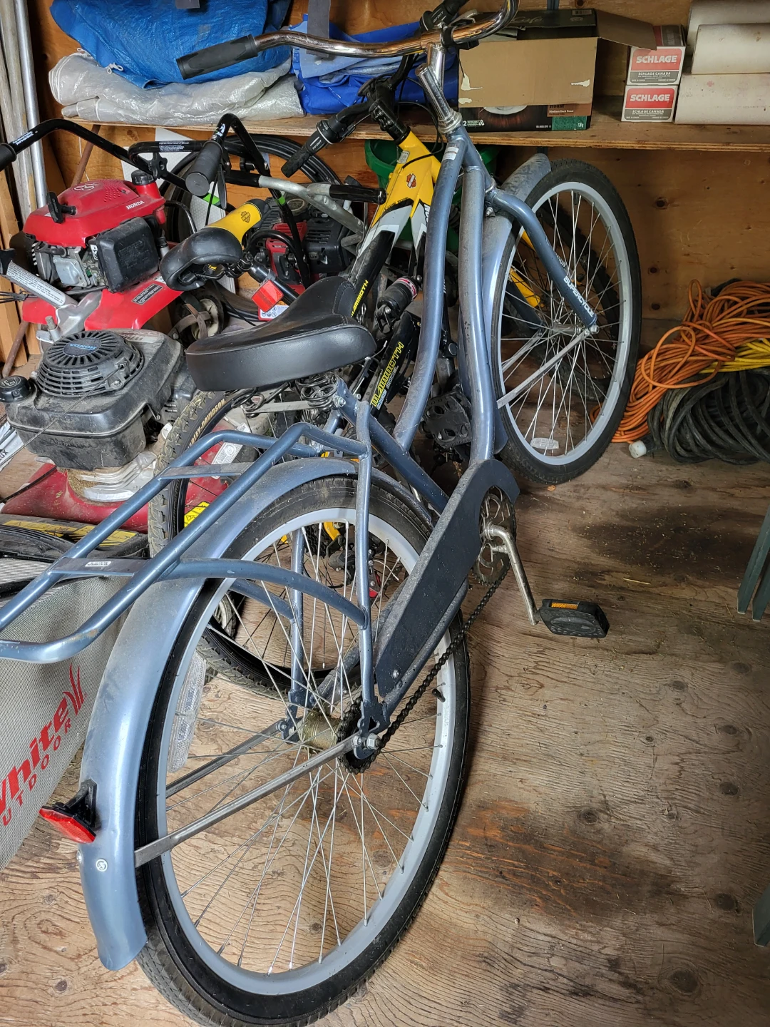 Womans grey manual bike