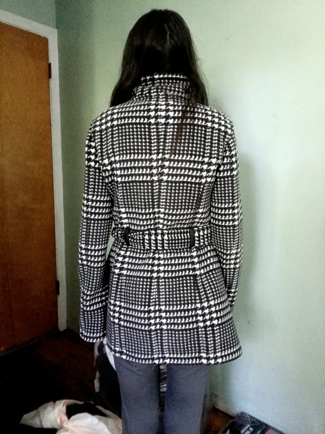 Sebby Houndstooth Double-Breasted Coat - photo 2