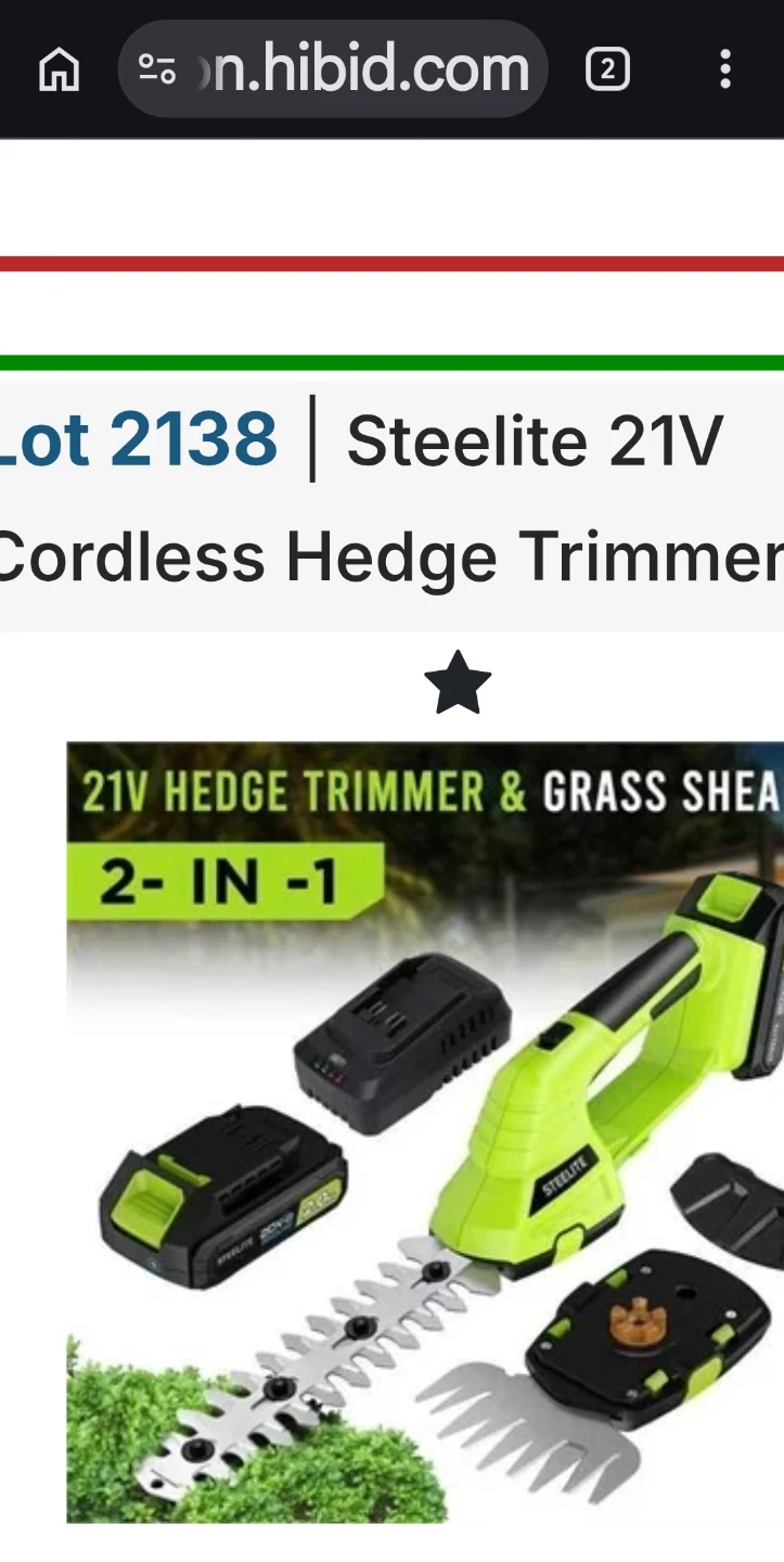 Steelite 21V Cordless Hedge Trimmer & Grass Shear