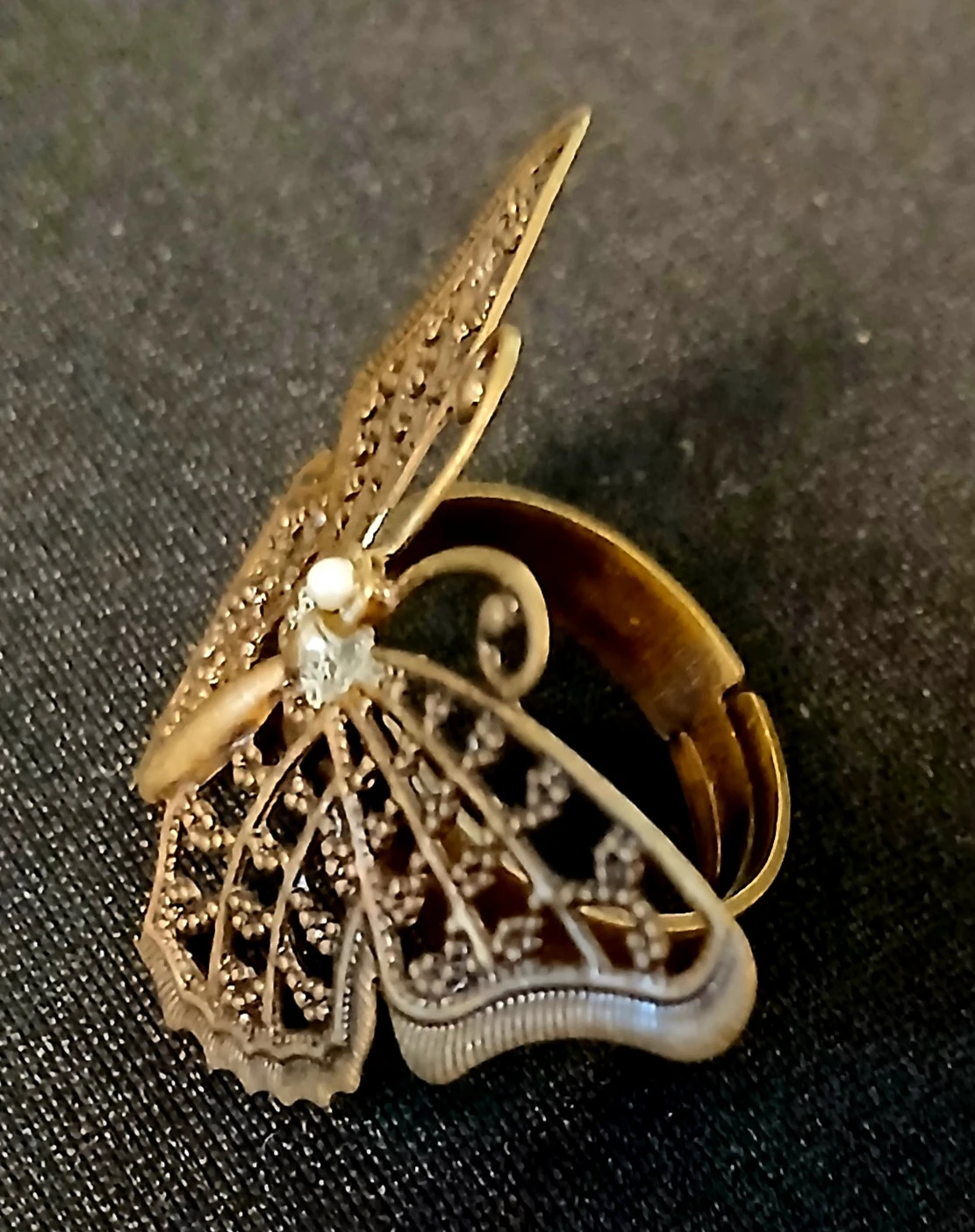 Bronze Butterfly filigree Ring - photo 3