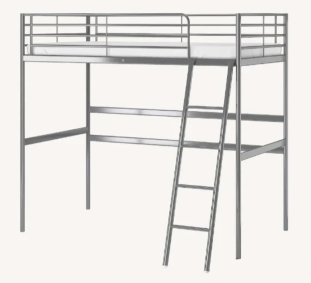 IKEA SVARTA Metal Loft Bed with Desk - photo 2