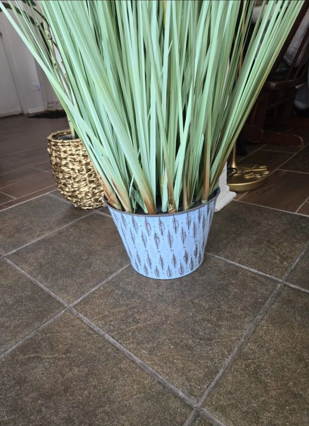 Tall Faux Grass Plant in Decorative Pot - photo 3