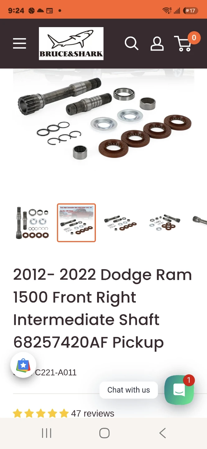 2012-2022 Dodge Ram 1500 Front Right Intermediate Shaft