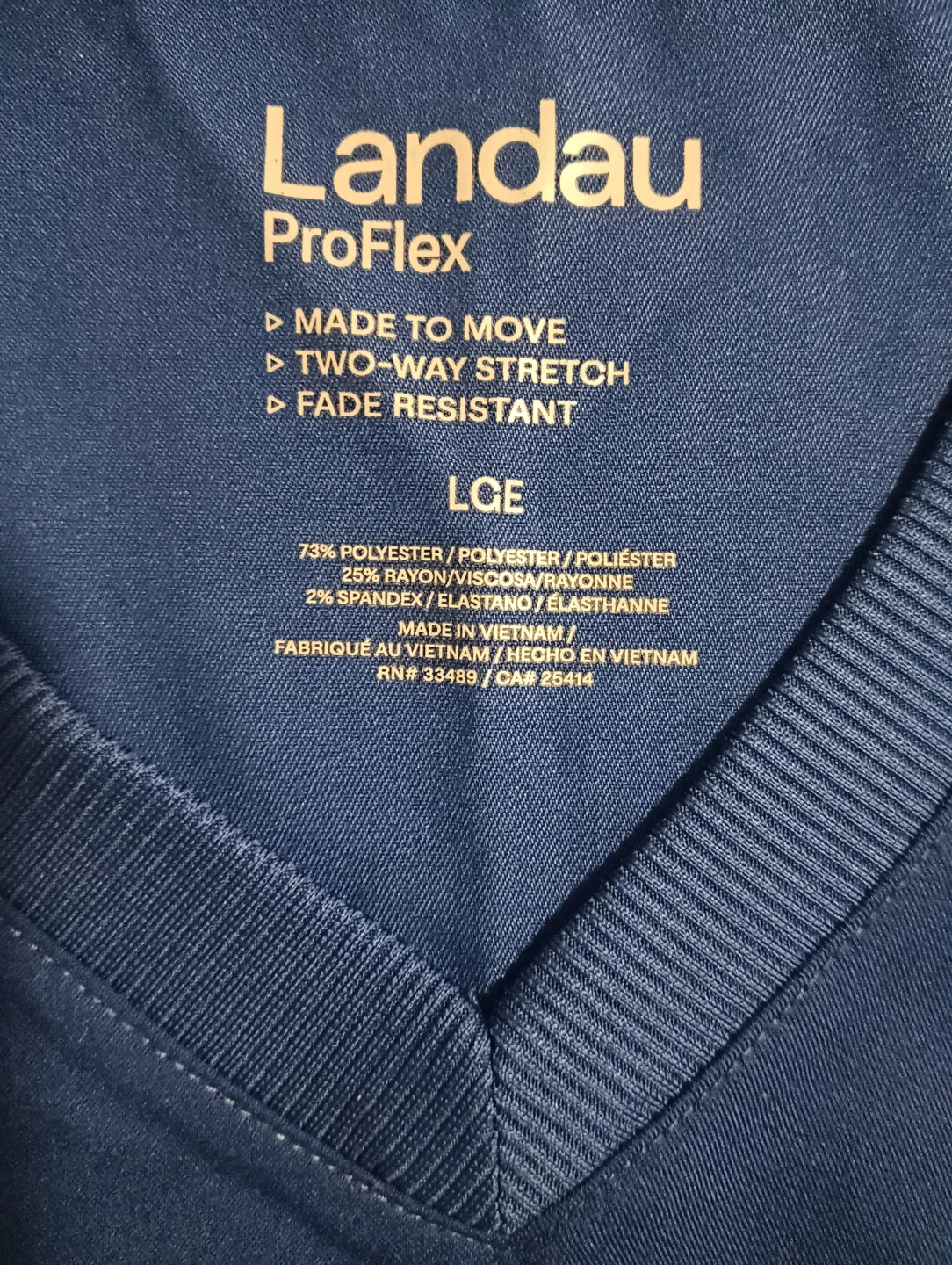 Landau ProFlex Scrubs Top & Jogger Pants Set - Blue - Large - photo 2