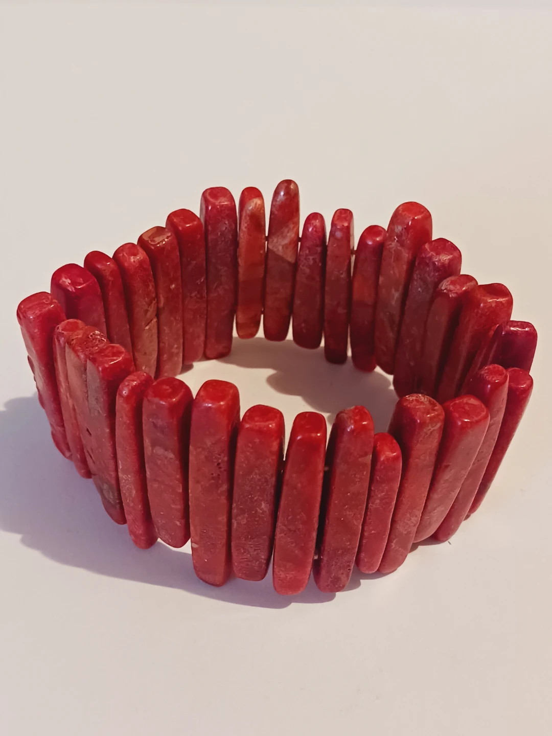 Red Coral Chip Stretch Bracelet - photo 3