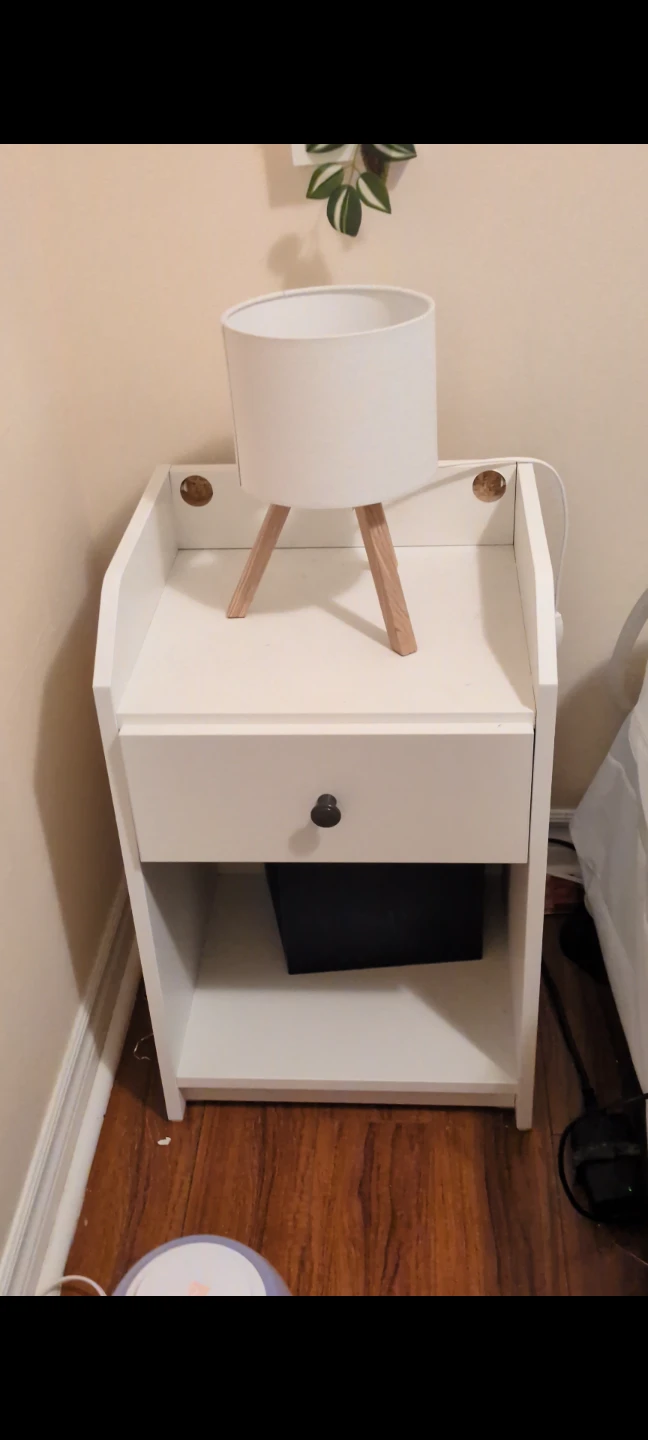 White cabinet with door & White Night Table