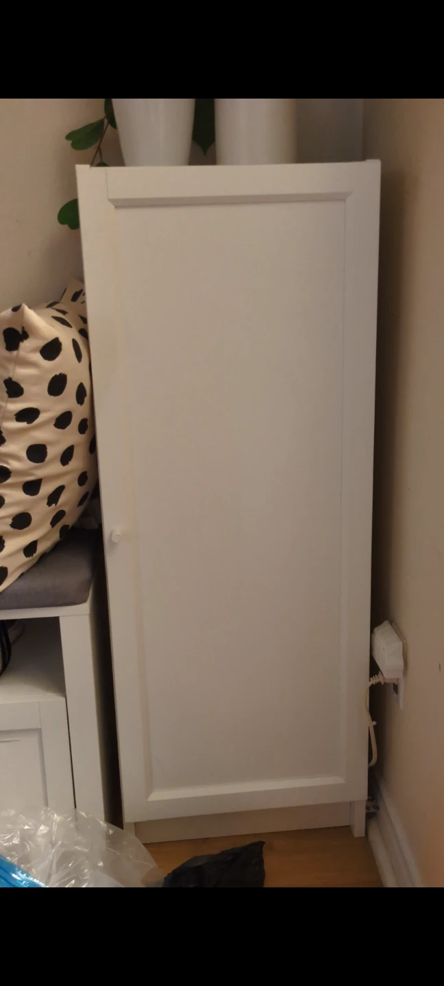 White cabinet with door & White Night Table - photo 2