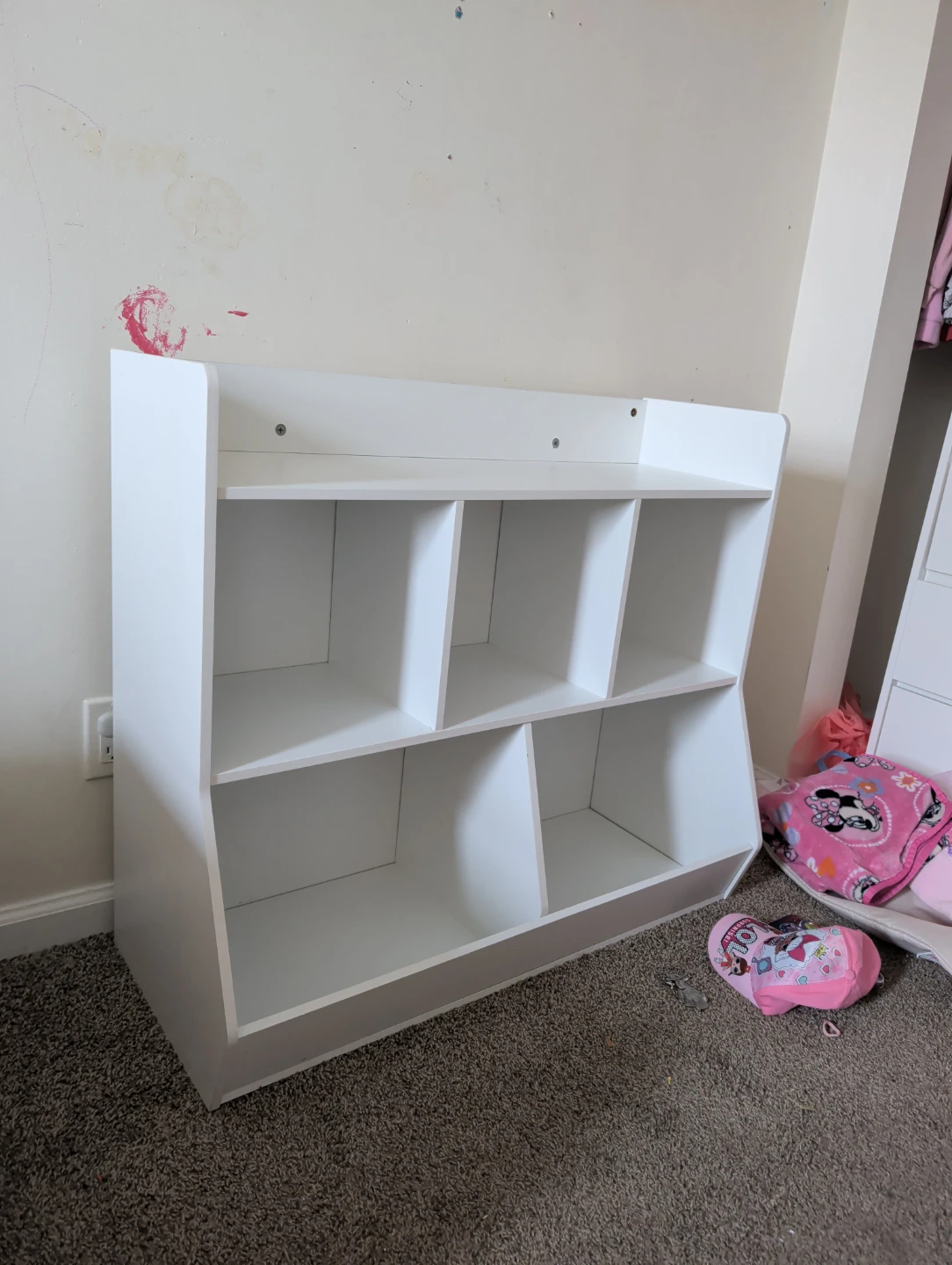 White Kids Bookshelf and Toy Organizer