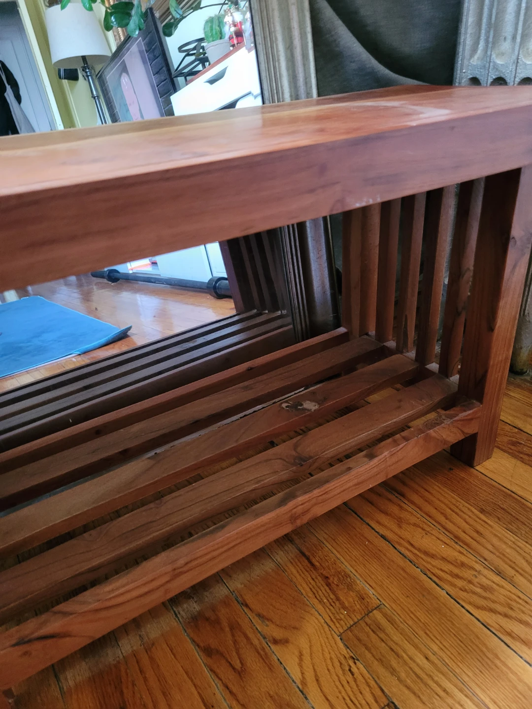Wooden Bench with Shelf - photo 3