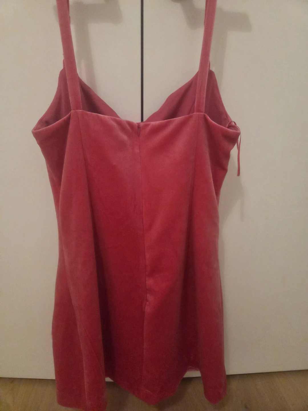 AKIRA Pink Velvet Mini Dress with Coin Pockets - photo 2