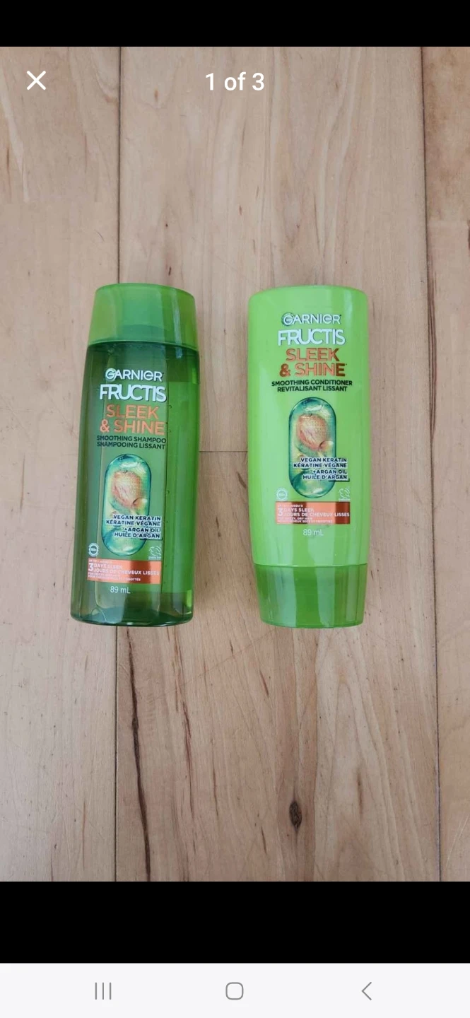 Garnier Fructis Sleek & Shine Shampoo, Conditioner Samples