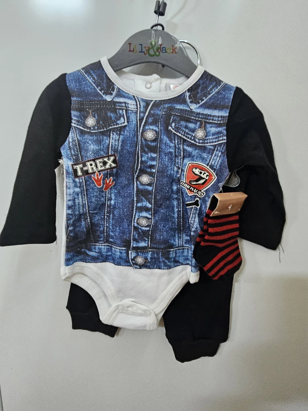 Lily Jack Baby "Denim Jacket" Bodysuit and Pants Set