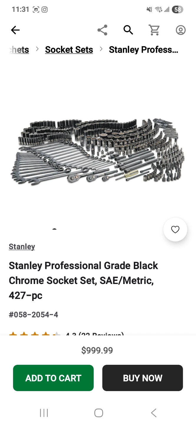 Stanley Professional Grade Black Chrome Socket Set, - photo 3