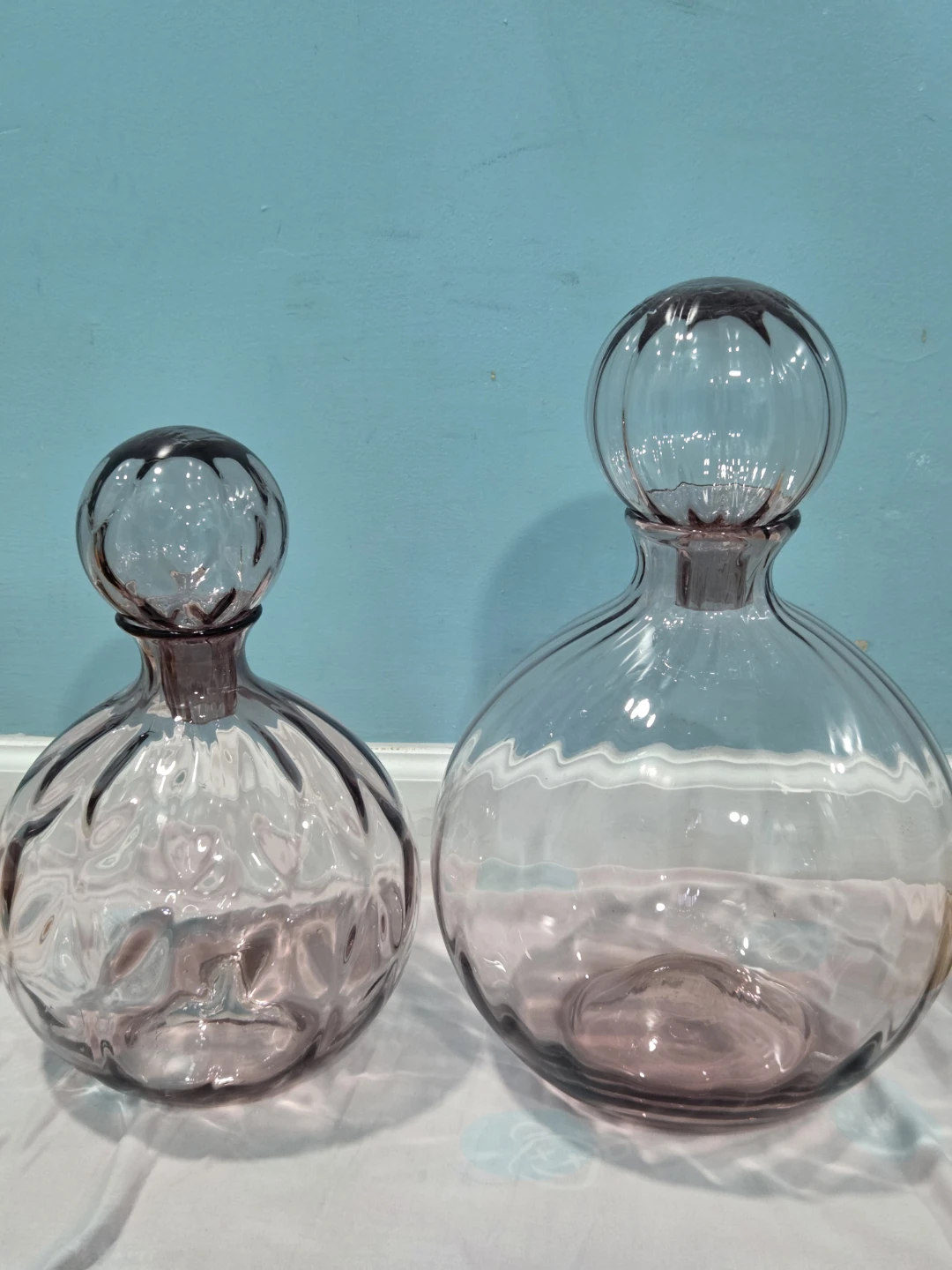 Set of 2 Glass Decorative Bottles - photo 2