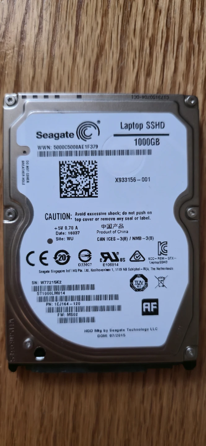 Laptop SSHD 1TB SeaGate