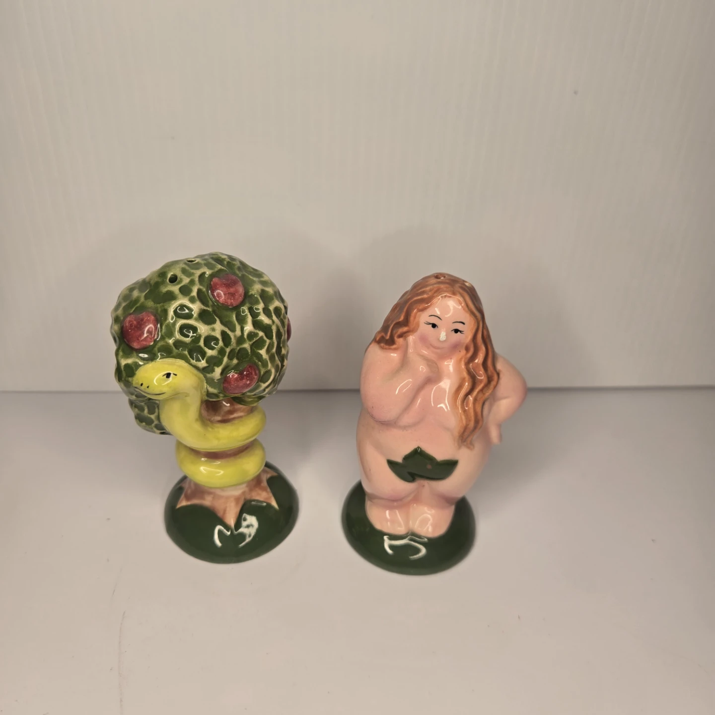 Ceramic Adam and Eve Salt and Pepper Shaker Set - photo 2