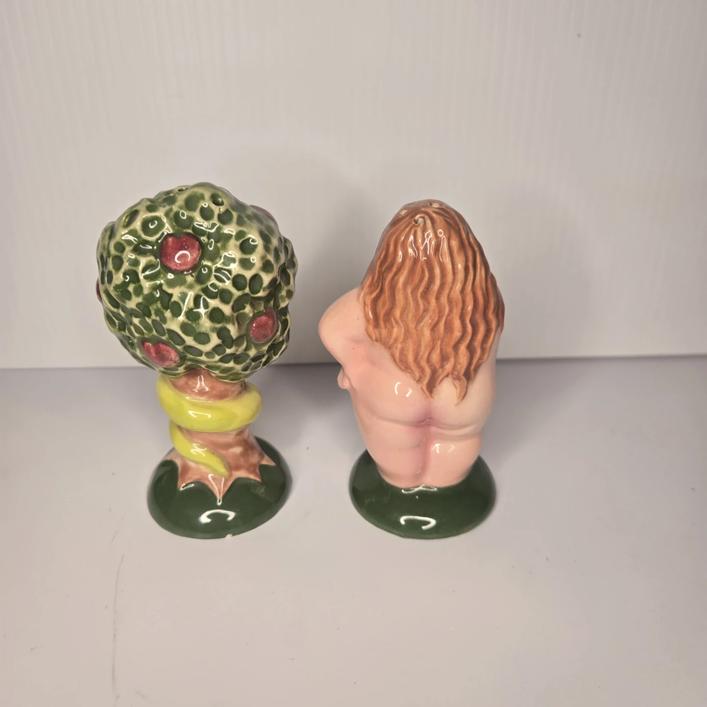 Ceramic Adam and Eve Salt and Pepper Shaker Set - photo 3