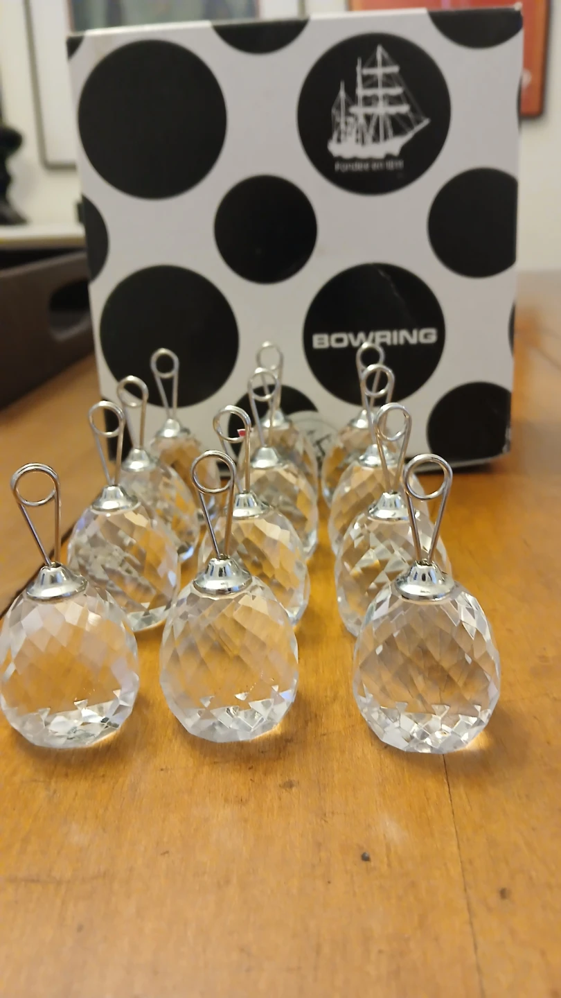 Bowring Crystal Place Card Holders - Set of 12