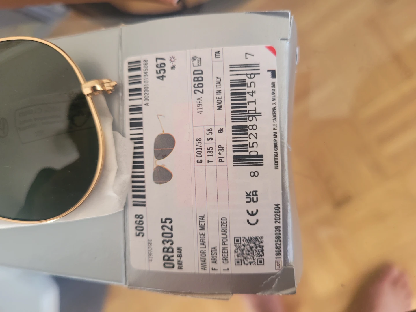 Ray-Ban ORB3025 Aviator Large Metal Sunglasses Gold Frame - photo 4