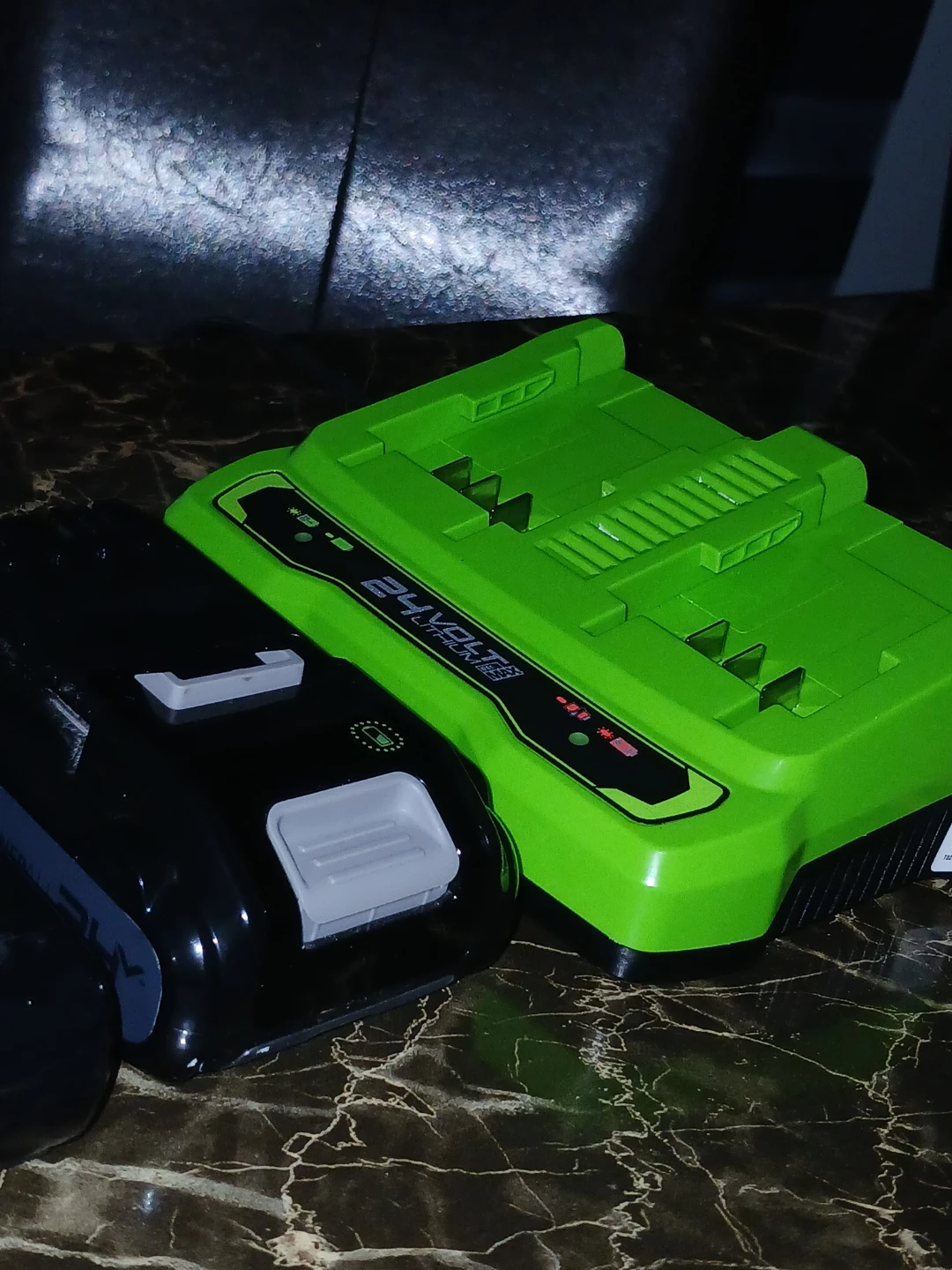 Greenworks 24V  Battery Charger with Two 24V Batteries