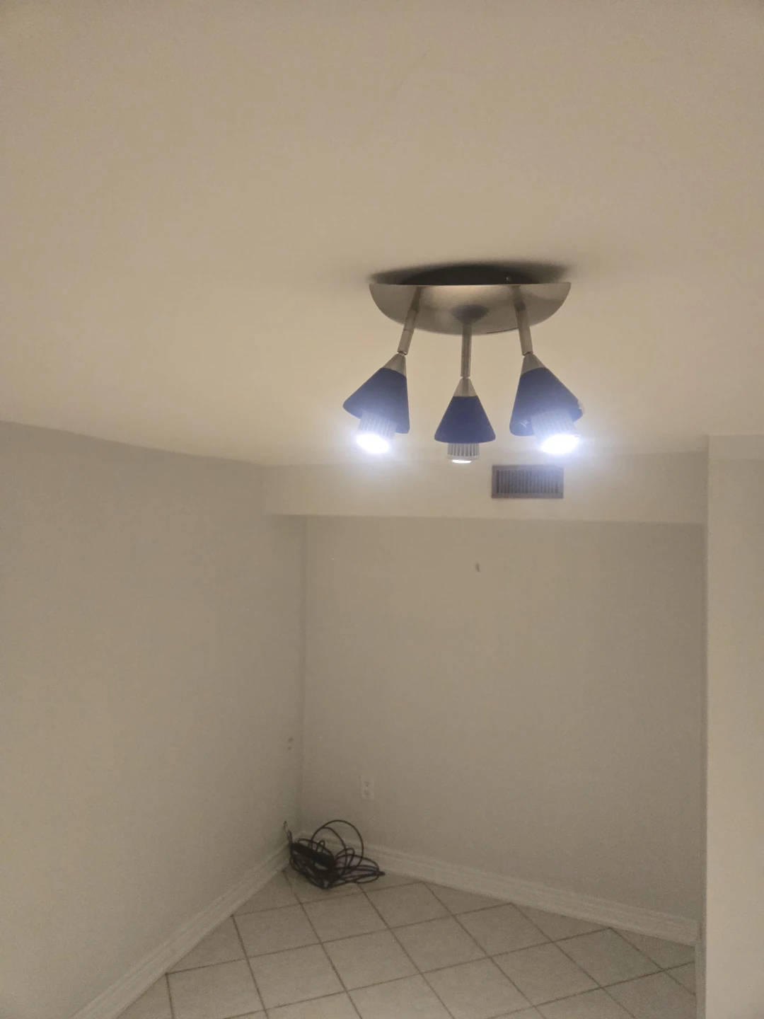 Modern 3-Light Ceiling Fixture - Blue Cones - photo 3