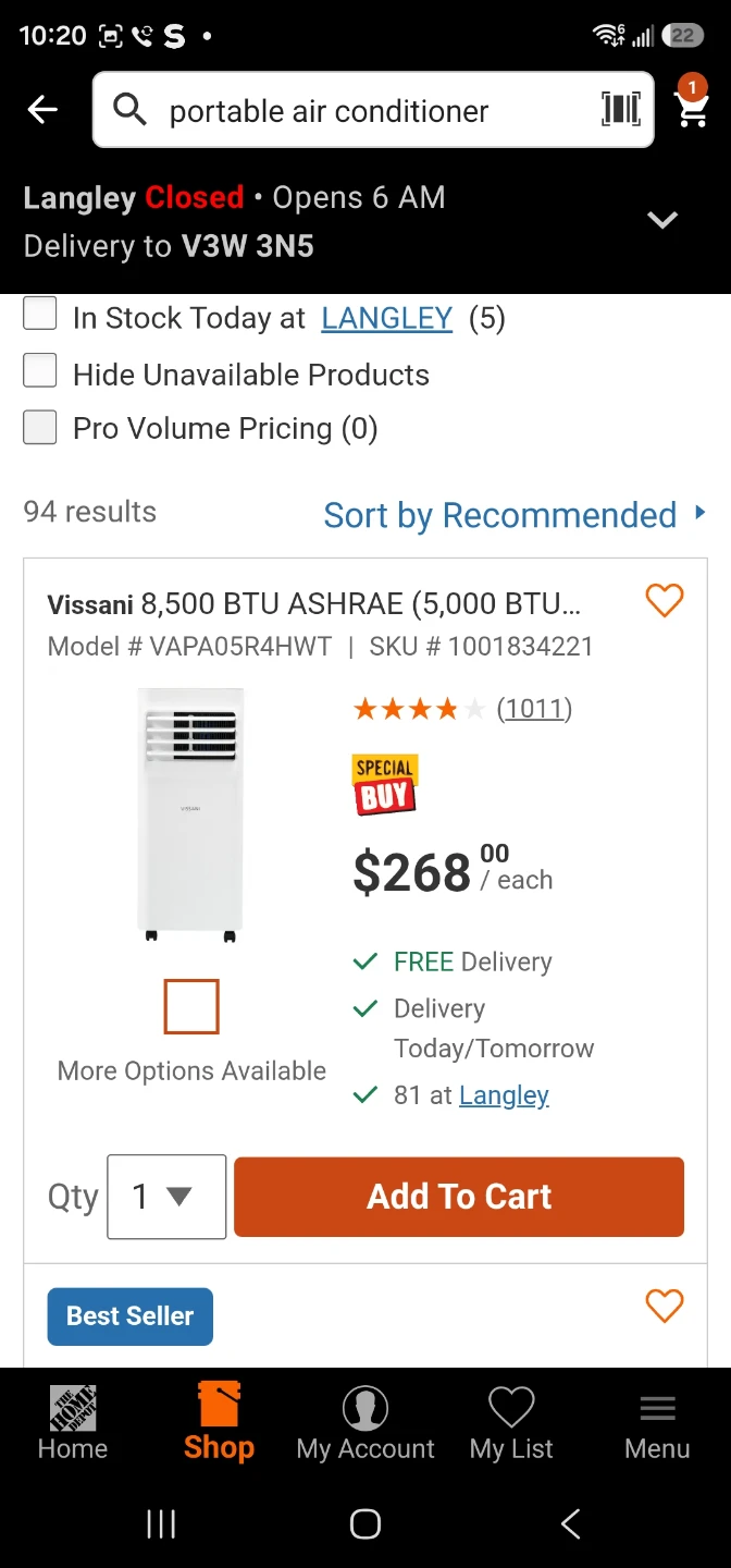 Vissani 8,500 BTU Portable Air Conditioner - photo 2
